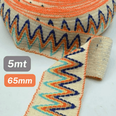 5 Meters Waistband Elastic Ecru/Multicolour 65mm - ACCESSOIRES LEDUC BV